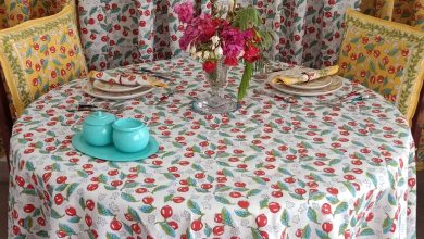 hand block print round table covers