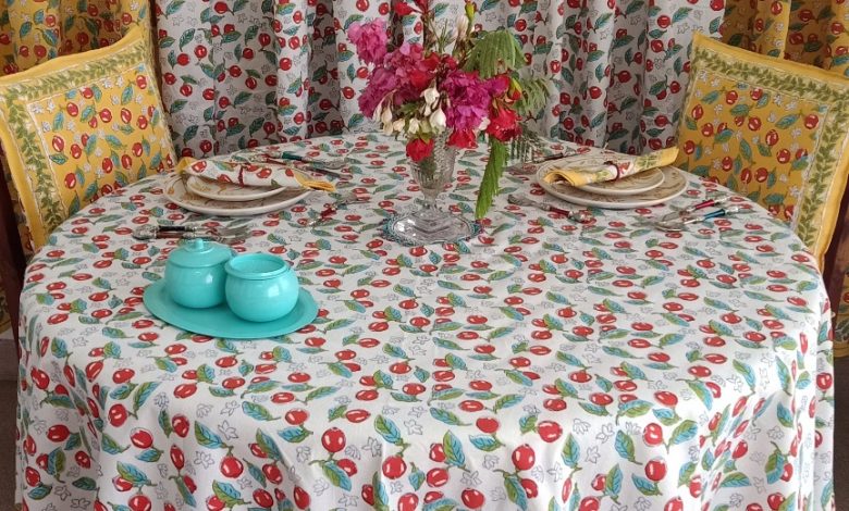 hand block print round table covers