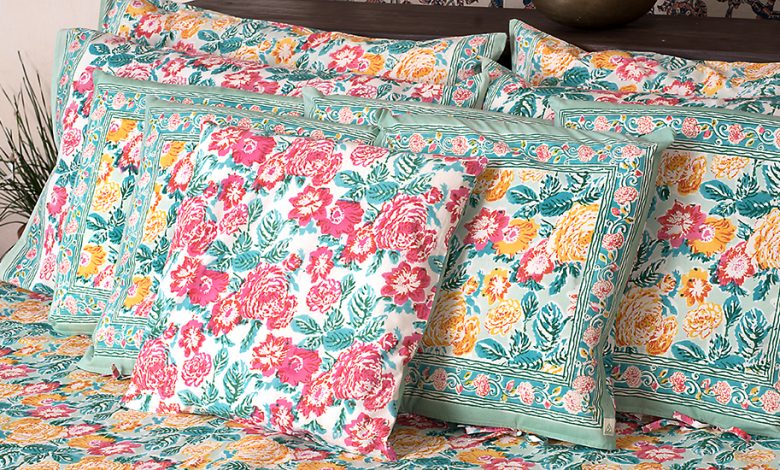 hand-block print cushion covers online